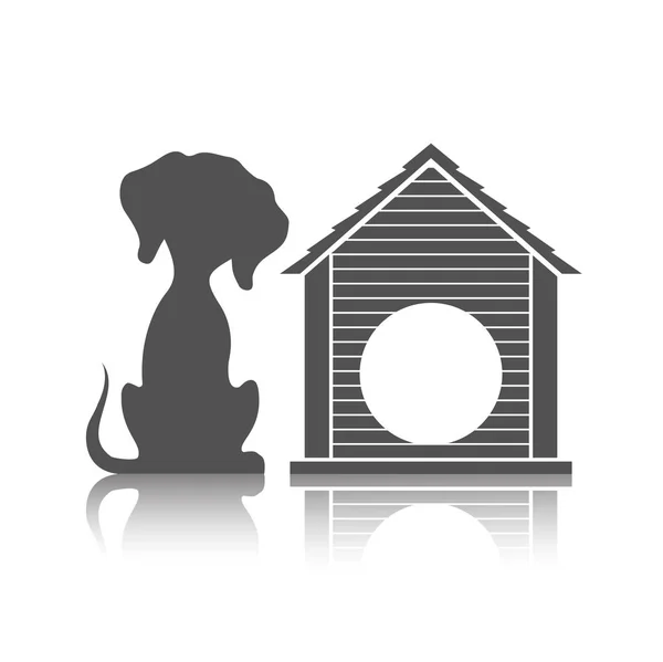 Silhouette of a dog on a white background a vector illustration. — Stock Vector