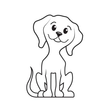 Neşeli küçük köpek yavrusu vektör çizim.