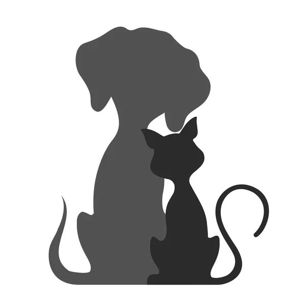 Animali domestici gatto e cane, illustrazione vettoriale . — Vettoriale Stock