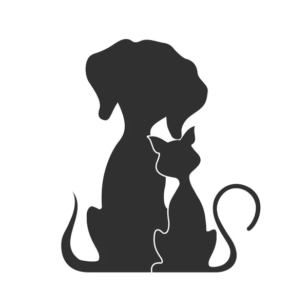 Husdjur katt och hund, vektorillustration. — Stock vektor