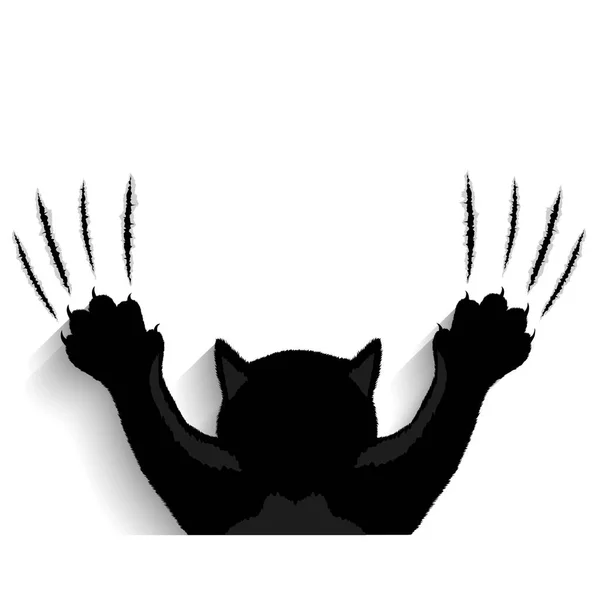 Fond déchirant chat noir  . — Image vectorielle