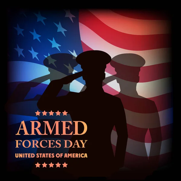 The image  a card by armed forces day. — Stock Vector