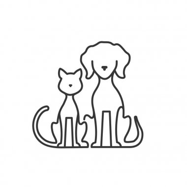 Köpek ve kedi simgesi siluet.