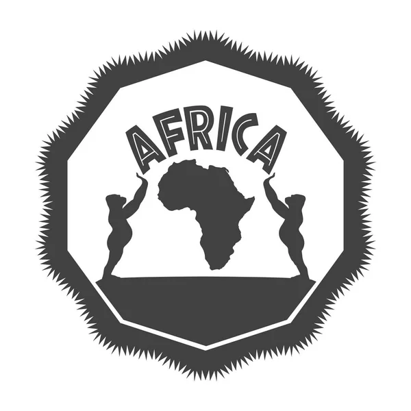 Монохромный символ Африки . — стоковый вектор