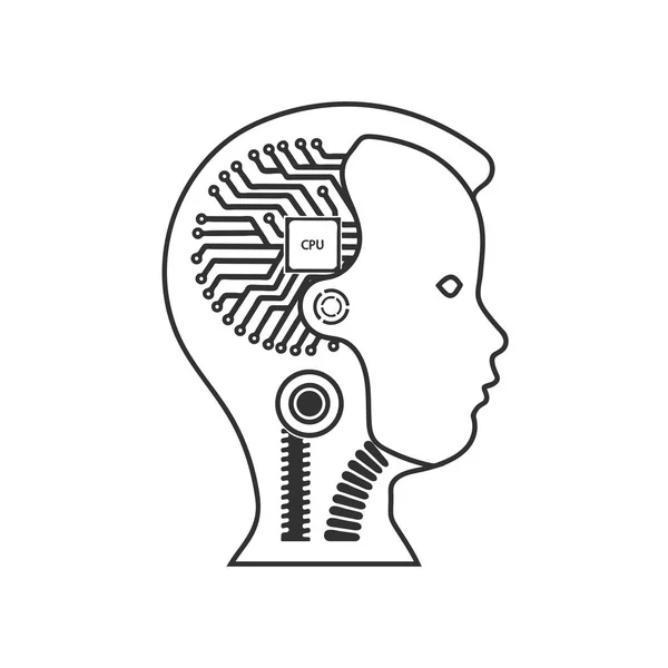 Ícone robô organismo cibernético . —  Vetores de Stock