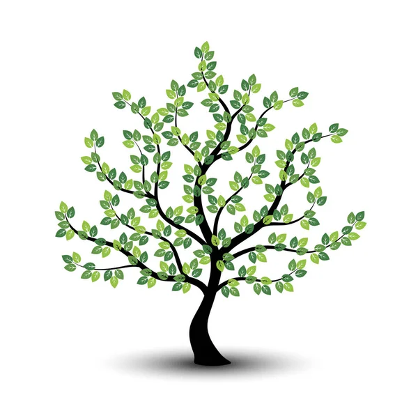 Icono de árbol verde sobre un fondo blanco . — Vector de stock