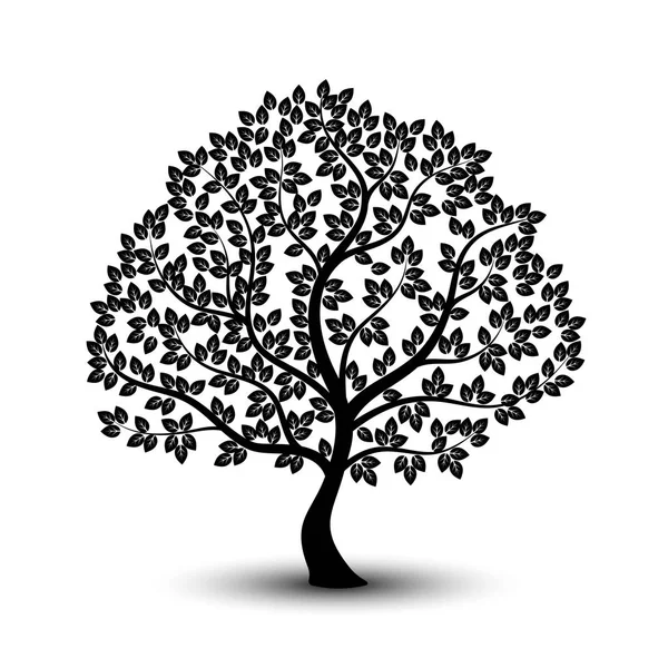 Icono de árbol monocromático sobre fondo blanco . — Vector de stock