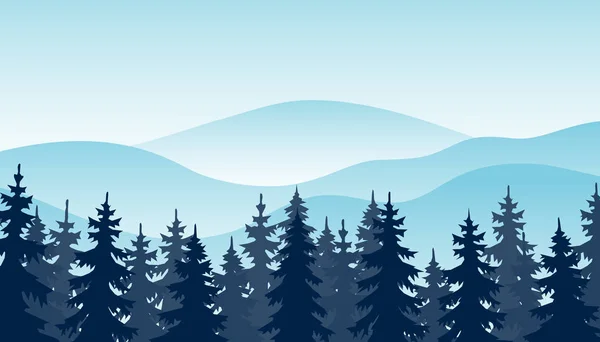 Векторная иллюстрация зимних лесов . — стоковый вектор