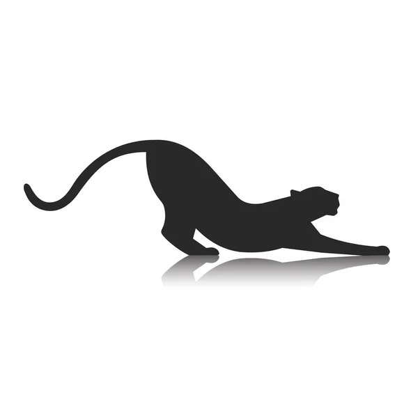 Silhouette einer spielenden Katze. — Stockvektor
