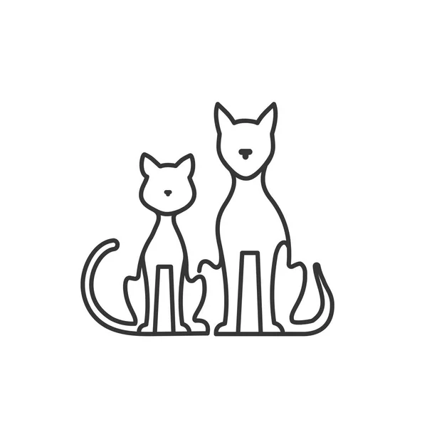 Silhueta ícone cão e gato . — Vetor de Stock