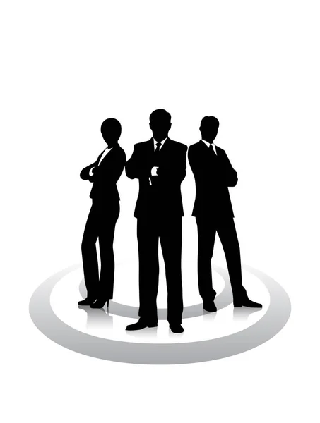 Business people, team of people in business suits. — Stock Vector