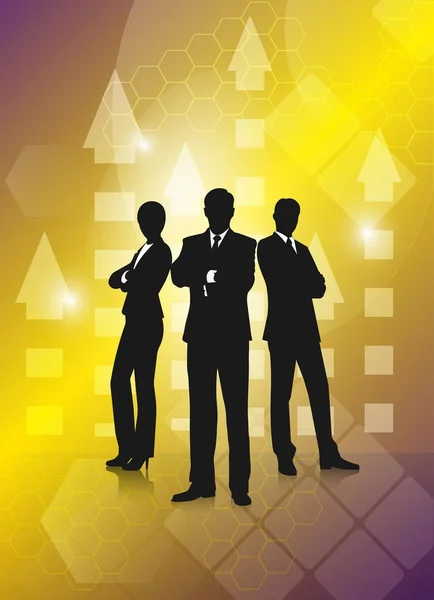Group of businessmen on an abstract background. — Stock Vector