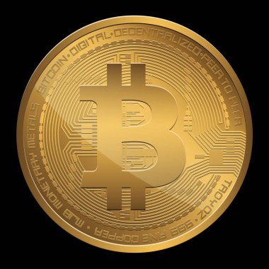 Kripto Döviz Alım bitcoin vektör çizim.  