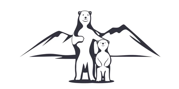 Lední medvěd matka s dítětem. — Stockový vektor