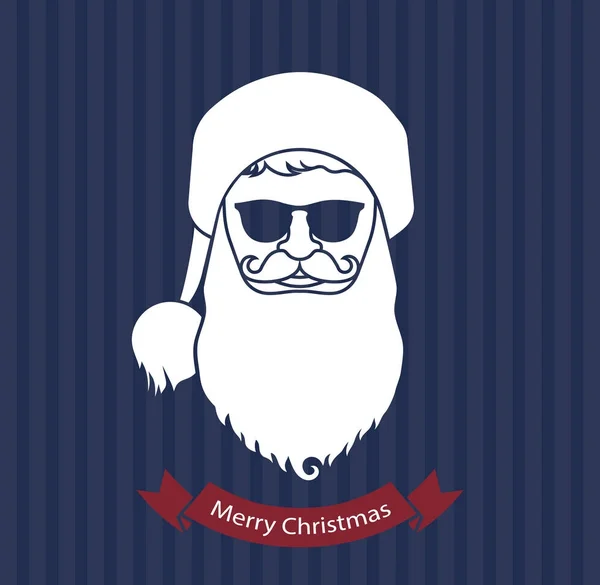Vánoční ikony veselý santa v brýlích. — Stockový vektor
