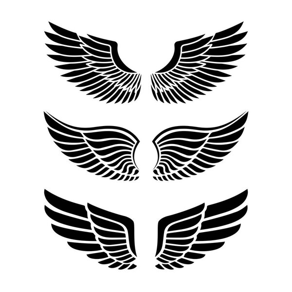 Wings for heraldry, tattoos, logos.