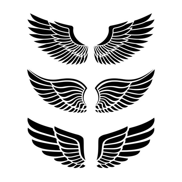 Wings for heraldry, tattoos, logos.