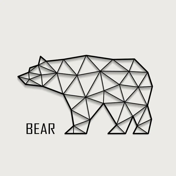Figur eines Bären aus Polygonen von Vektorillustrationen. — Stockvektor