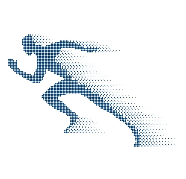 Silueta colapsante del atleta de carrera — Vector de stock