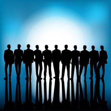 Grup iş adamları ekip çalışması kavramı temsil eder..