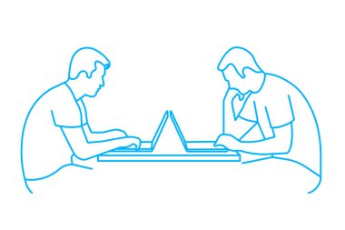 bilgisayar başında insan silüeti