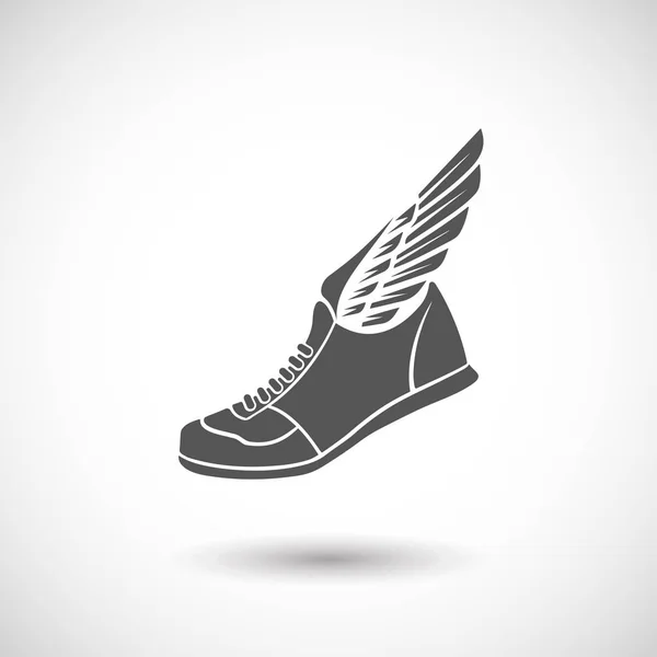 Sepatu olahraga dengan ikon sayap . - Stok Vektor