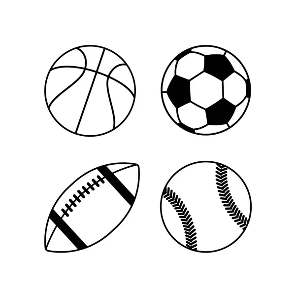 Sports balls on white background vector illustration. — Stock Vector