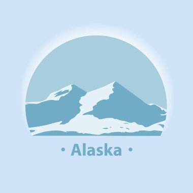 Amerika Birleşik Devletleri'nin vahşi doğanın Alaska Ulusal Park.Symbol. logo vektör çizim. 
