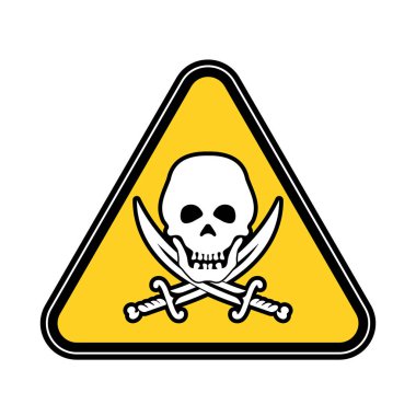 Korsanlık siber güvenlik uyarı işareti bir üçgen kavramı. 