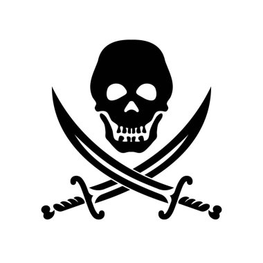 Korsanlık sembolü bir kafatası ve iki çapraz kılıç.