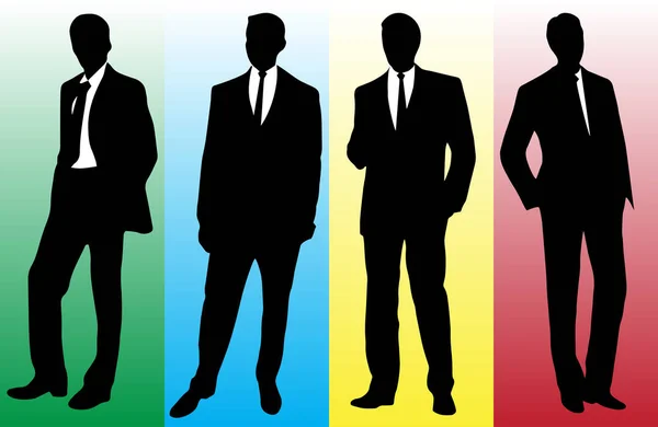 La silhouette de l'homme d'affaires dans un costume à la mode . — Image vectorielle