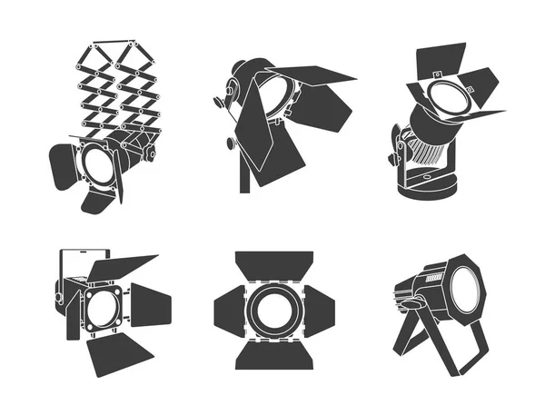 照明器具のサンプルは背景を白にサーチライトの設定します。. — ストックベクタ