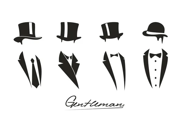 Gentleman ikona na bílém pozadí. — Stockový vektor