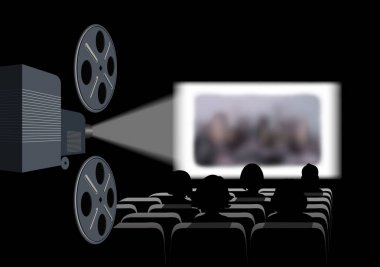 Film projektör, film sinemada Eleme.