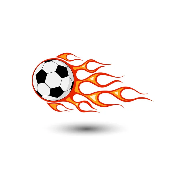 Ballon Football Avec Une Queue Icône Vecteur Flamme — Image vectorielle