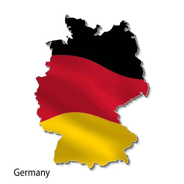 Germany map with national flag in 3d. — Stock Vector