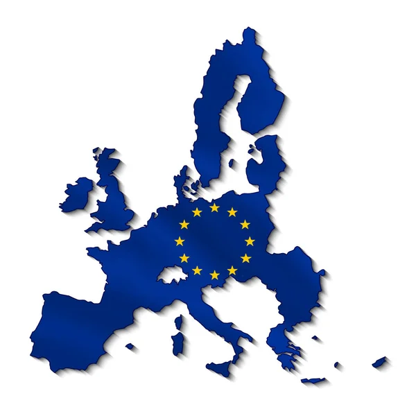Mapa Evropské unie v 3d. — Stockový vektor