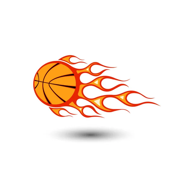 Basketball Mit Einem Schwanz Vom Flammenvektorsymbol — Stockvektor