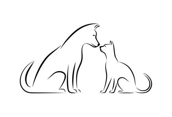 Silhouettes d'animaux domestiques . — Image vectorielle