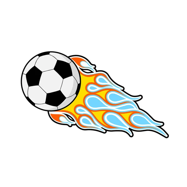 Soccer Ball Tail Flame Vector Icon — Stock Vector