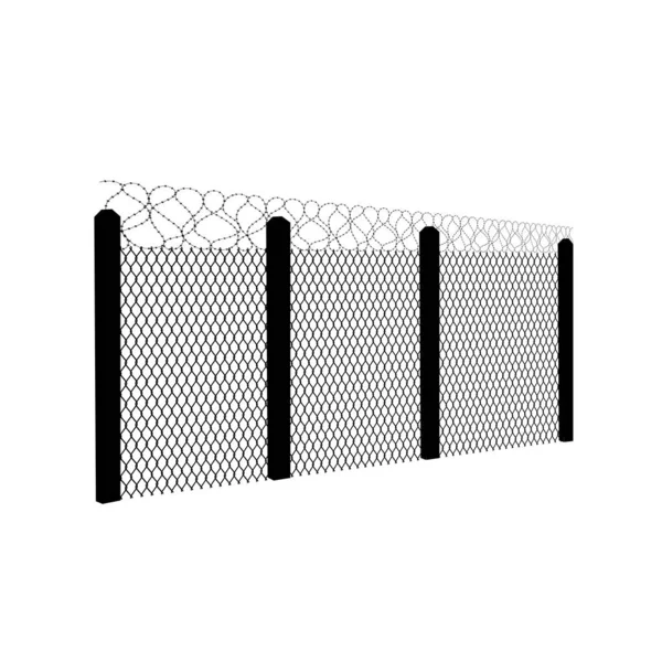Barbed Wire Fence Vector Illustration — Stock Vector