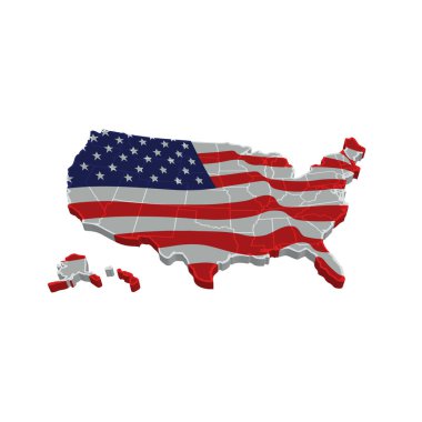 Kartal vektör resimli Kuzey Amerika haritası.