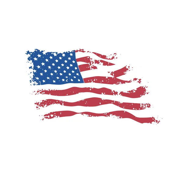 Amerikaanse vlag grunge stijl vector illustratie — Stockvector