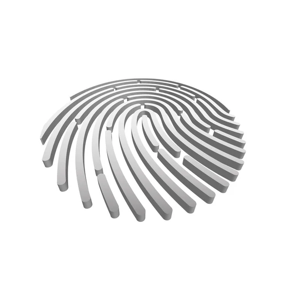 Fingerprint in 3D texture vector illustration. — Stock Vector