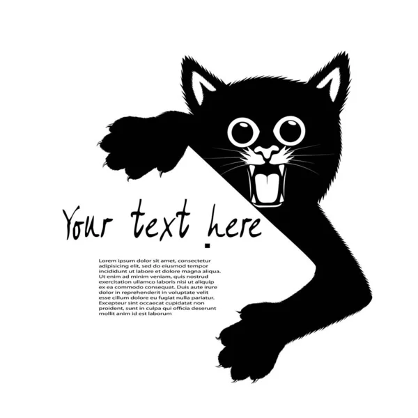 Dessin illustration vectorielle chaton en colère — Image vectorielle