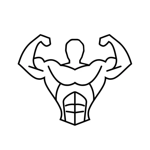 Silueta muscular hombre fitness símbolo — Vector de stock