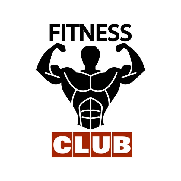 Silueta muscular hombre fitness símbolo — Vector de stock