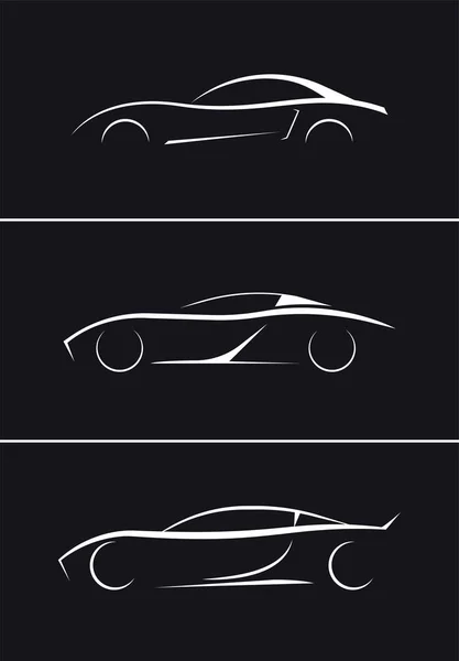 ( 영어 ) Sports car silhouette vector illustration — 스톡 벡터