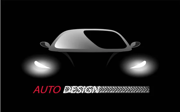 Konzeptionelle Silhouette einer modernen Auto-Vektor-Illustration — Stockvektor