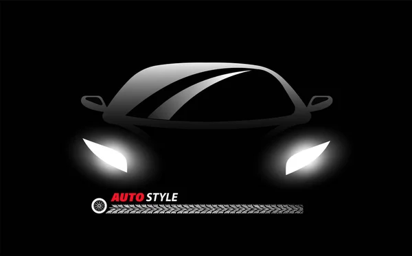 Imagen Presenta Silueta Conceptual Coche Moderno Vector Ilustración — Vector de stock